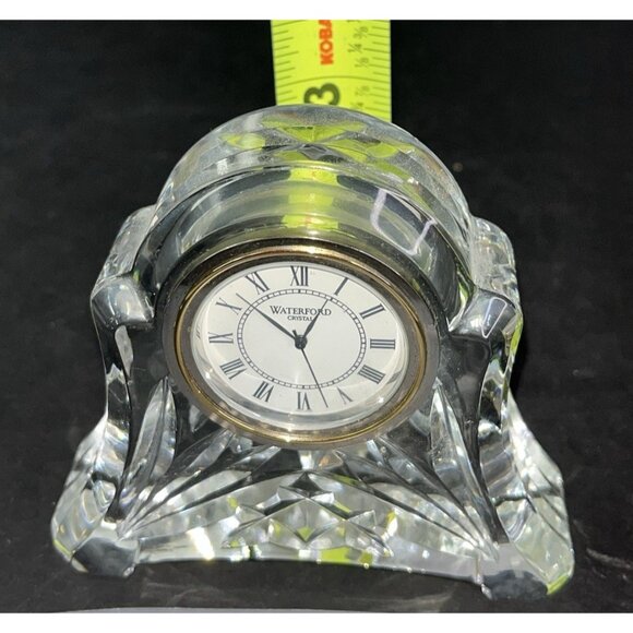 Waterford Crystal "Abbey" Small Quartz Mantel Clock 3.5"x4" with Box Vtg 2000 - Picture 8 of 8